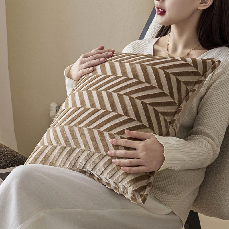 

45x45cm Nordic Style Plush Throw Pillow Sofa Decoration Pillow Cover Living Room Backrest Cushion Homestay Office Waist Pillow 1pcs Pillowcase