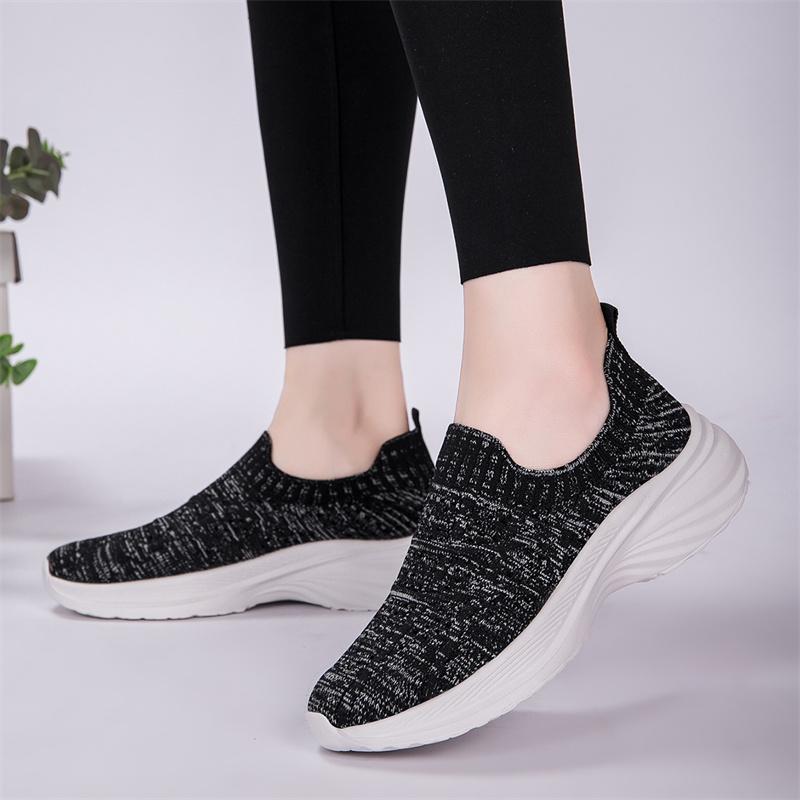Fashion Women's large size casual sports shoes walking flats training fitness lazy loafers Breathable spring and autumn new 42