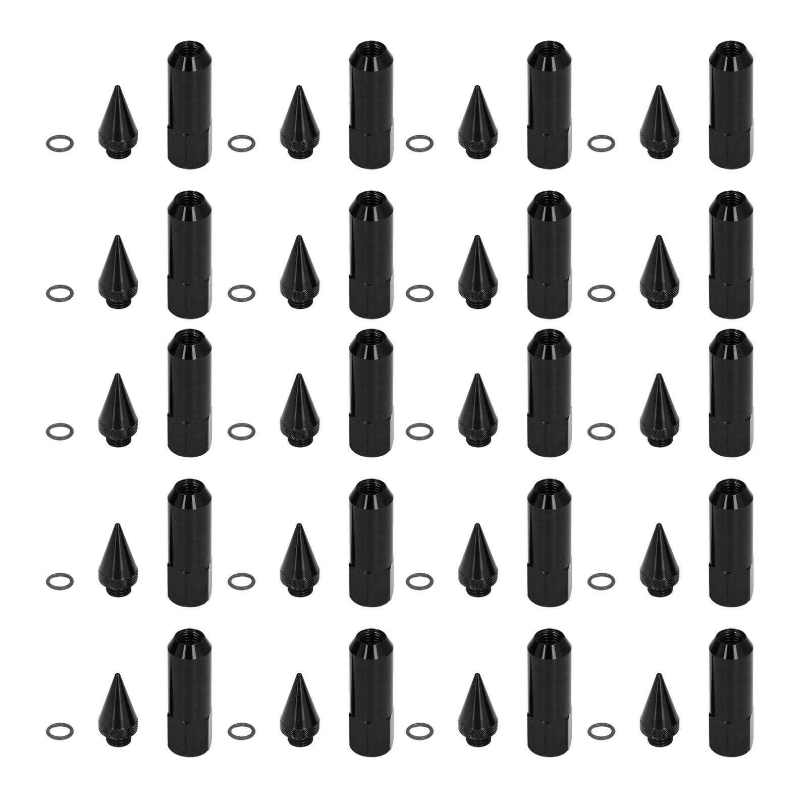 20 stuks   M12x1.5 Racing Wielen Velgen Wielmoeren 90mm Aluminiumlegering Steekmoeren met Dop Sleutel