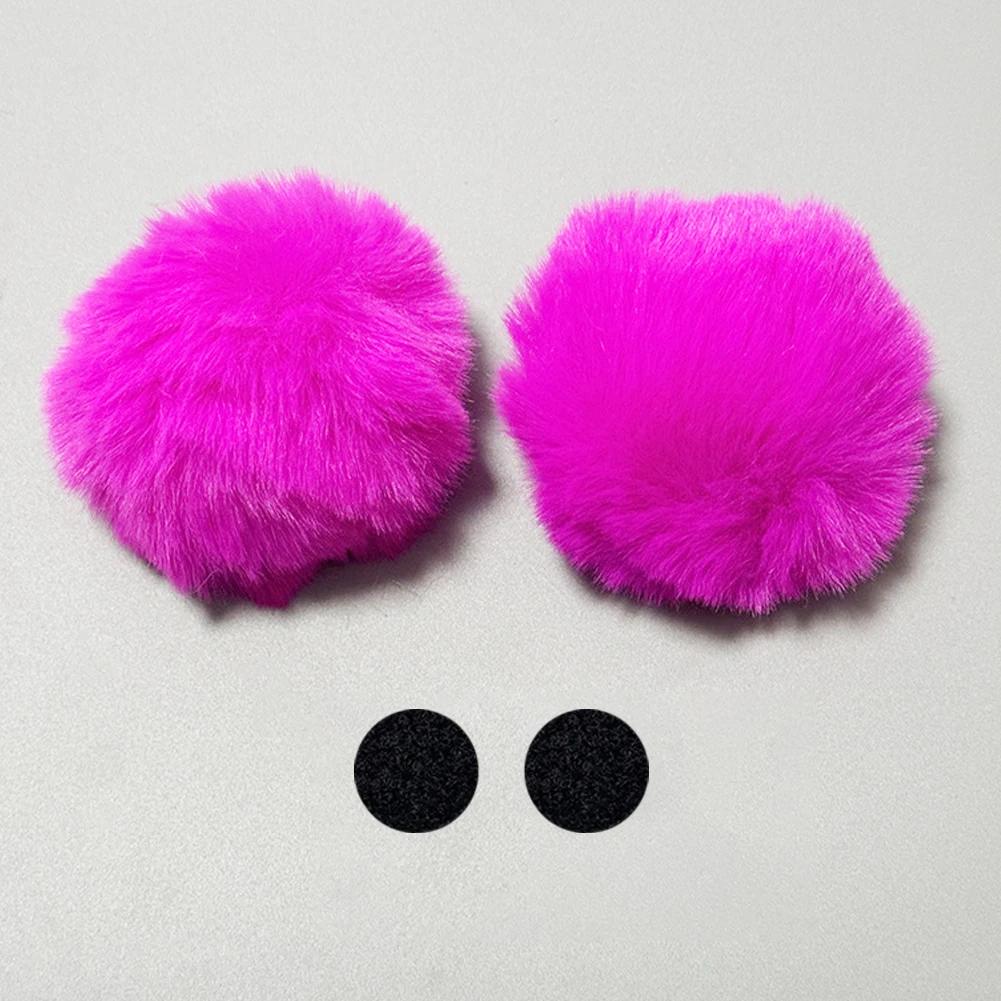 2Pcs Car Motorcycle Helmet Decoration Soft Plush Ball For Motocross Full Face Off Road Helmet Sticker Helmet Accessories