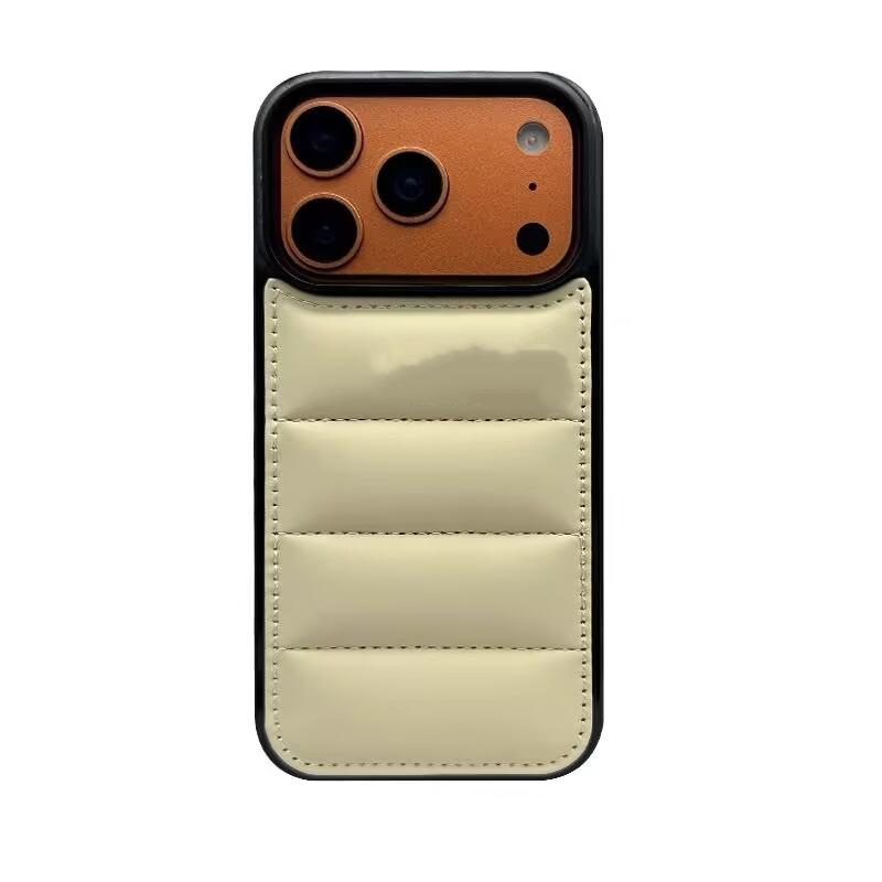 Luxus Daunenjacke Puffer Handyhülle für iPhone 17 Air 15 16 14 Plus 13 12 11 17 Pro Max Weicher Stoff Silikon Candy Cover Funda
