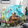Tortoise Print Flannel Blanket, High quality Comfortable for All Seasons, Home Decor, Warmth and Comfort, Perfect for Christmas Gifts