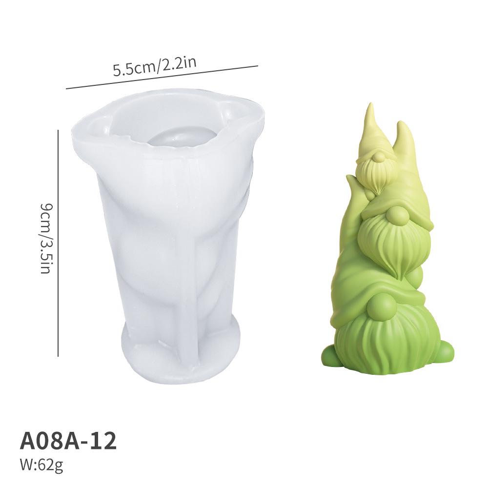 

DIY Christmas Tree Aromatherapy Candle Silicone Mold 3D Christmas Deer Dwarf Kitten Snowman Gypsum Wax Mold for Christmas Decor