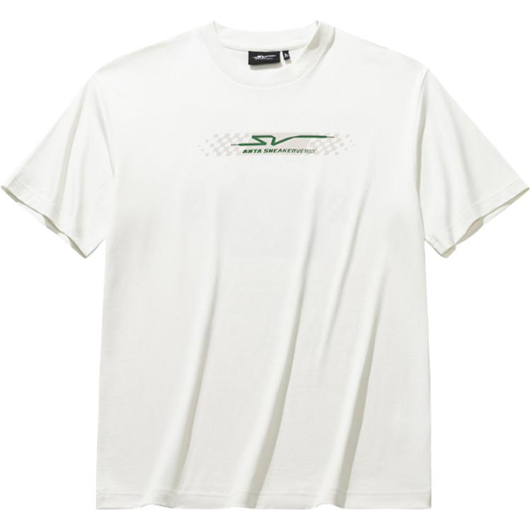 Anta Simple Round Neck Casual Letter Print Sports Short Sleeve T-Shirt Unisex Tops 172631112V-2 XS