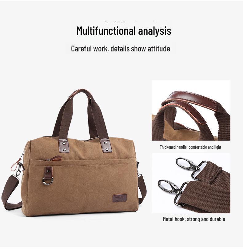 Men's Retro Canvas Shoulder Messenger Bag with Zipper