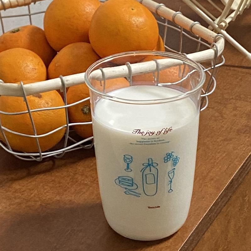Französische Retro-Vase, Rotweinflasche Glas, Schlichte Linie Hochborosilikat-Wasserglas, Hochtemperaturbeständige Kaffeetasse