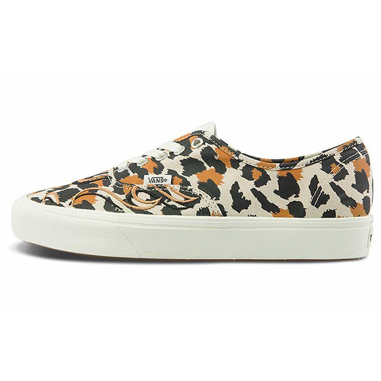 Vans Authentic Comfycush Canvas Leopard Print Low Top Skate Shoes Unisex Sneaker Black Yellow VN0A3WM747B