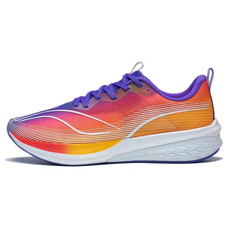New LiNing Red Hare 6 Pro Cushioning Lightweight Low Top Running Shoes Men's Red Purple ARMT013-15