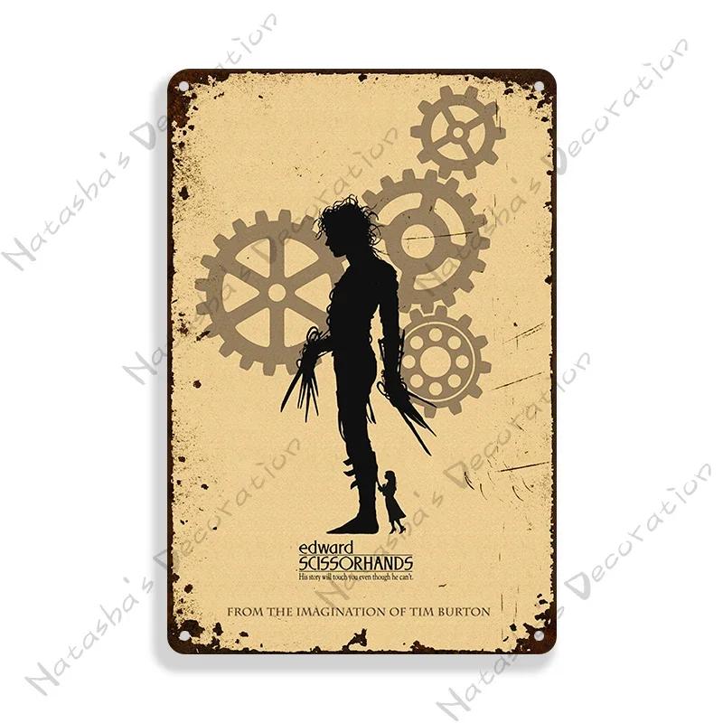Edward Scissorhands Old Movie Metal Poster Decorative Plate Bar Wall Metal Tin Sign Metal Signs Home Wall PlatePlaque