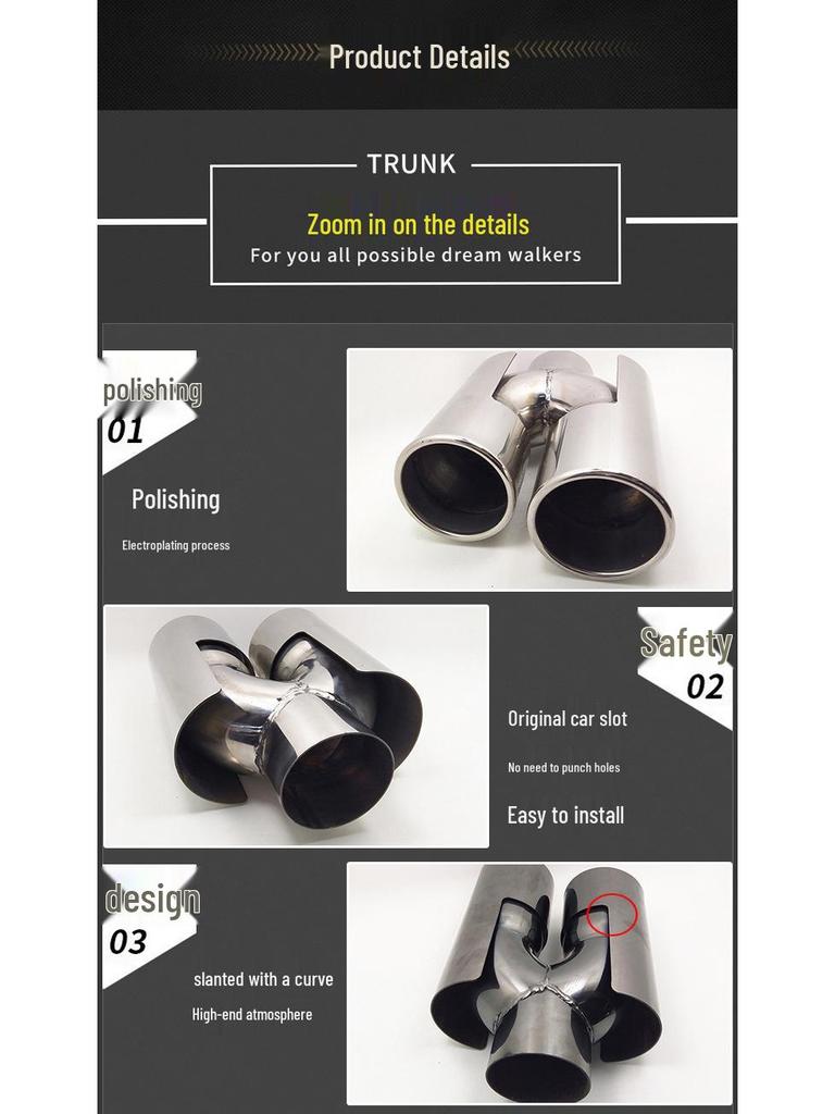 BMW X1 Titanium Black Dual Exhaust Tailpipe Set