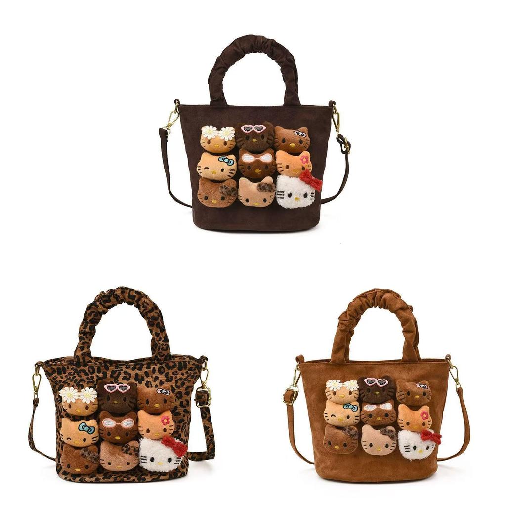 Hello Kitty Cartoon Pu Shoulder Bag For Daily Use With Storage And Spandex Strap