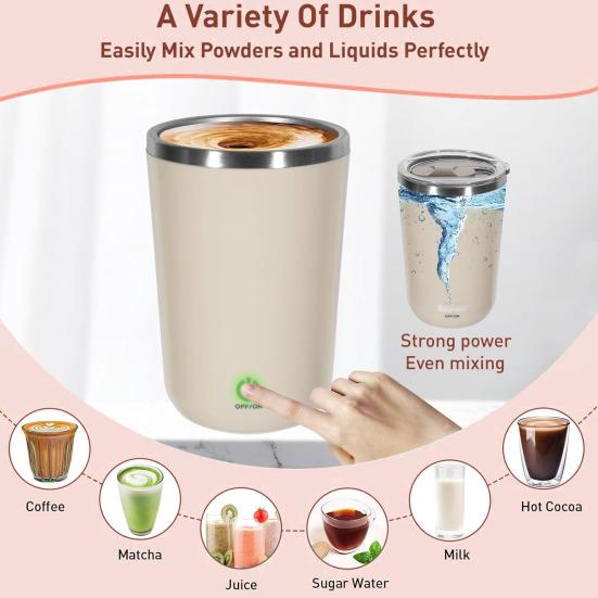 Self Stirring Coffee Mug Magnetic Stirring Mug Electric Shake Bottle 350ml Portable Protein Powder Shaker for Coffee Milk Cocoa