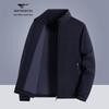 Septwolves Men's Classic Plaid Stand Collar Windproof Casual Jacket