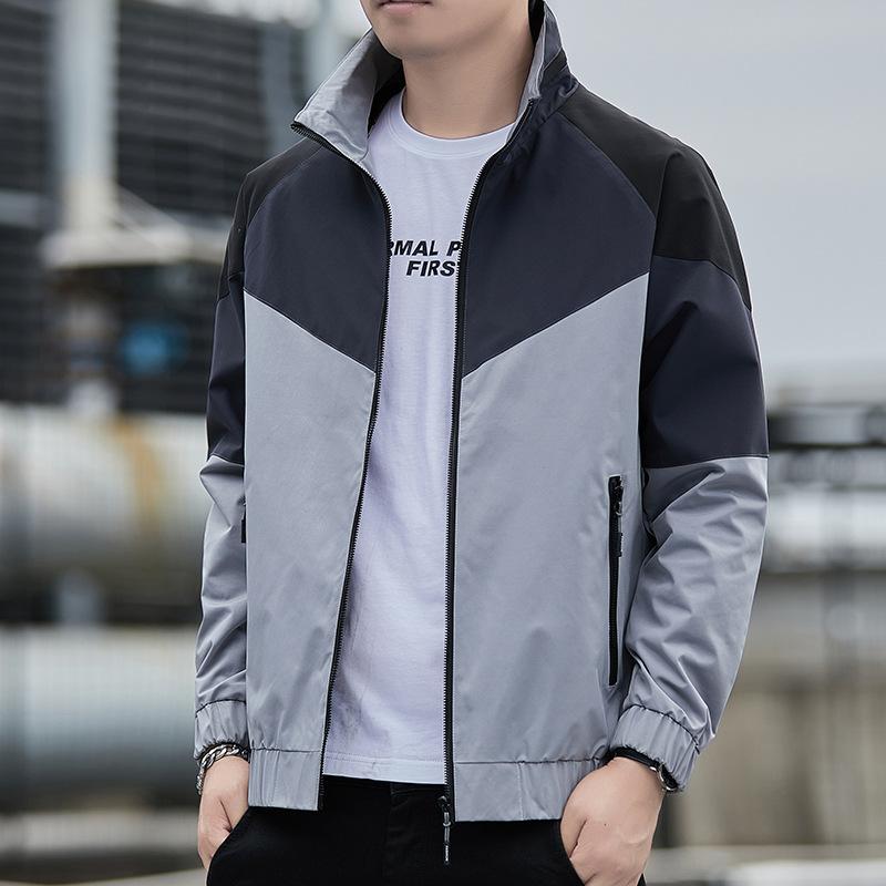 Jackets Men's Spring and Autumn Korean Trendy Tops Autumn Men's New Thin Color Blocked Casual Sportswear