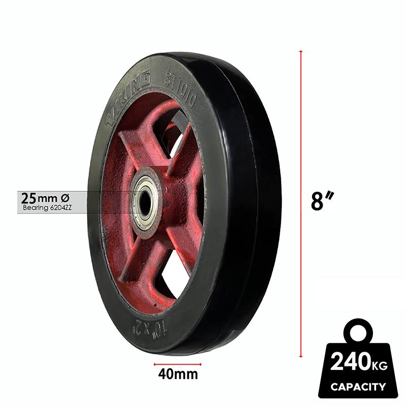 6, 8,10, 12 Inches Push Cart Rubber Wheel Heavy Duty Wheel Replacement Of Trolley Cart Handtruck/Pushcart