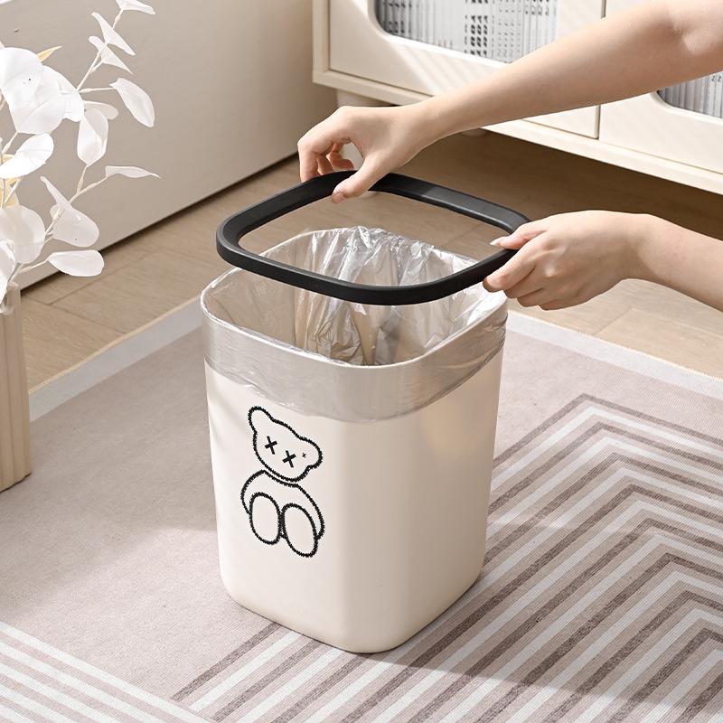 Large Capacity Thickened Trash Can with Pressure Ring for Bathroom, Toilet, Living Room, and Kitchen