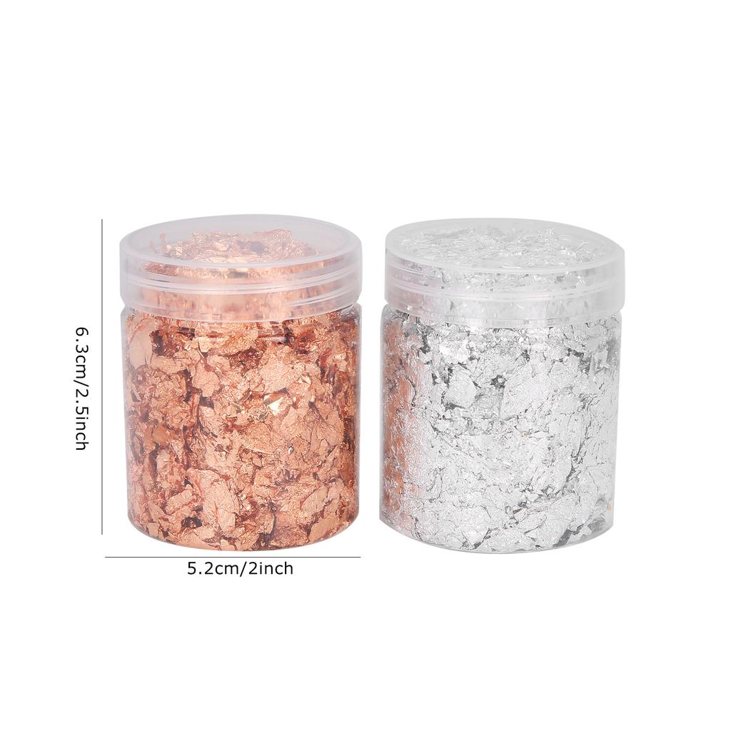 2pcs 5g Nail Art Decoration Gold Foil DIY Gold Flakes for Manicure Crafts Painting