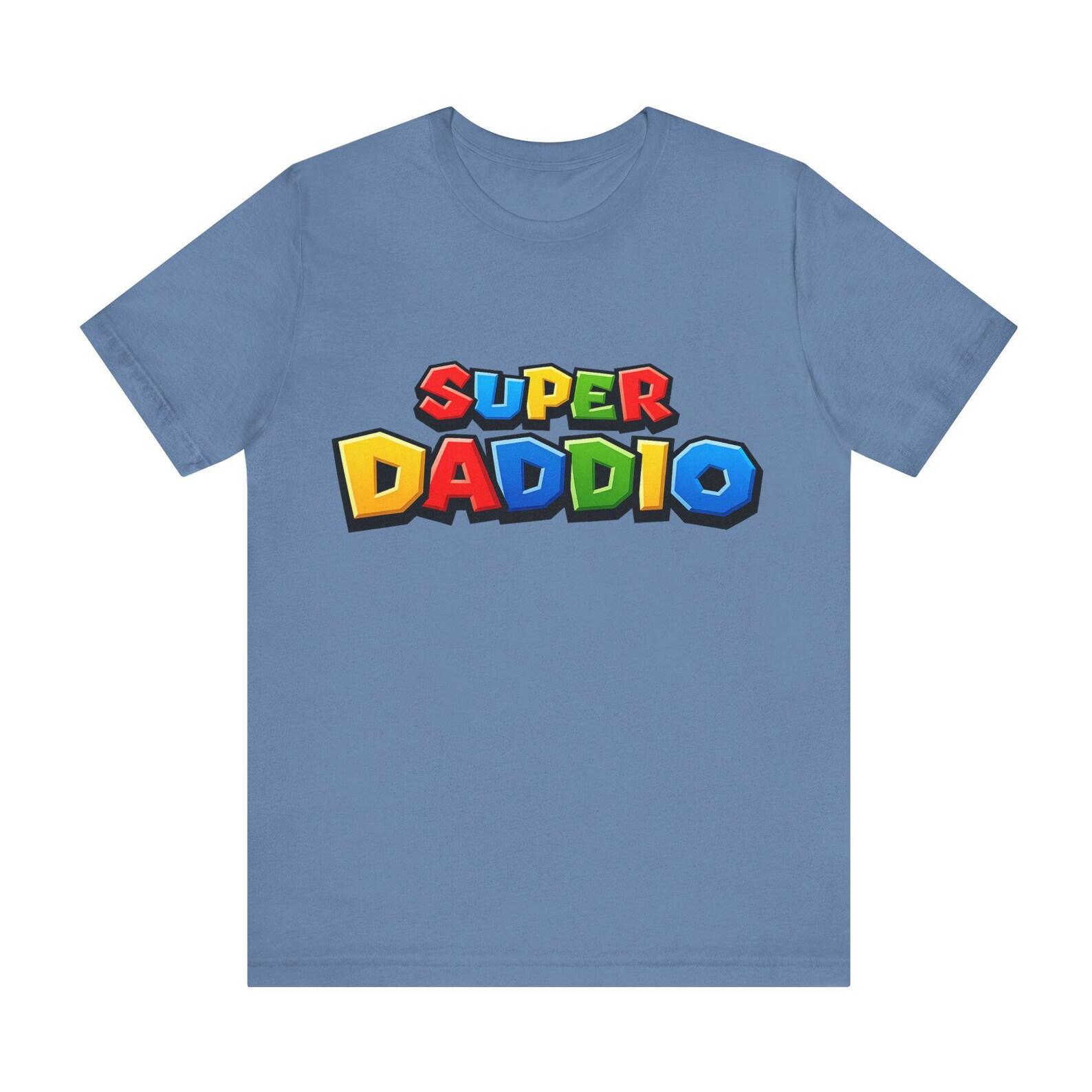 Super Daddio Shirt | Funny Gamer Dad T-Shirt | Retro Gaming Father’s Day Tee | Video Game Dad Gift | Cute Dad Shirt | Gamer Gift for Him L