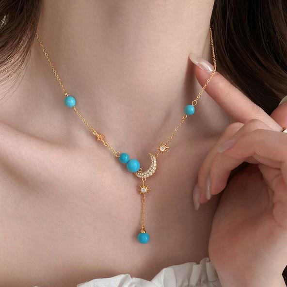 Starry Sky Adjustable White Stone Necklace - 2026 Summer Beach Style for Women
