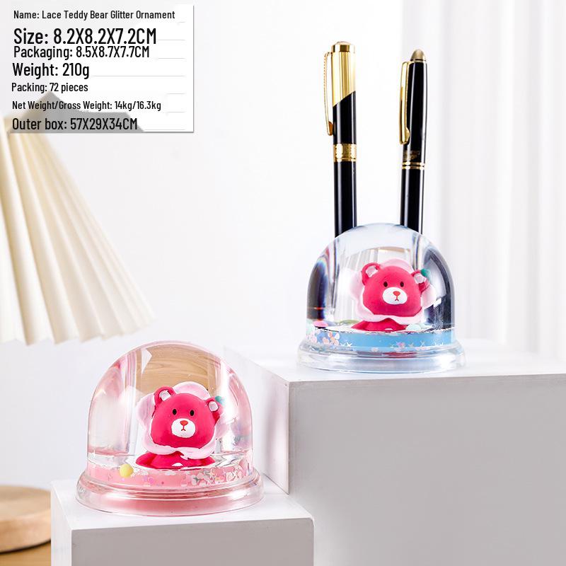Panda Glitter Liquid Motion Hourglass - Decompression Toy & Acrylic Decoration Gift