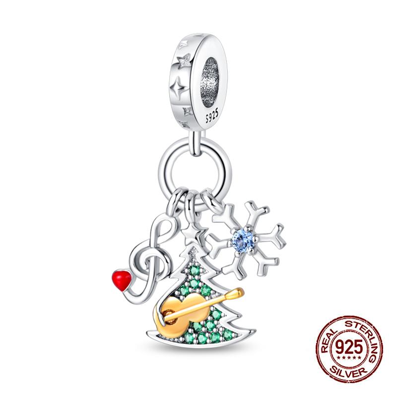 New Copper Snowman Elk Santa Christmas Charms Bead Fit Pandachoriginal Bracelets Diy Jewelry Holiday Gift