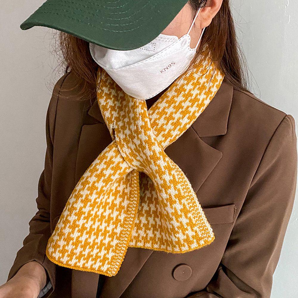 

Клетчатый шарф-крест для девочек, вязаные шали, женские зимние шарфы, корейские длинные шали, сетчатые накидки розовый