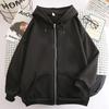 Neuer Reißverschluss-Hoodie Harajuku Casual Hoodie Sportbekleidung für Männer und Frauen Lockerer Hip Hop Streetwear mit satten Farben