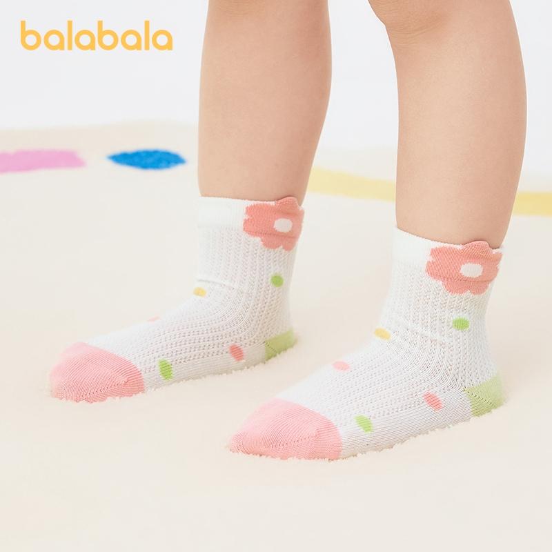 Balabala 5 Pairs Baby Socks Summer Mesh Socks Thin Breathable Infant Toddler Short Socks Cold-proof Boneless 5 Pairs Set