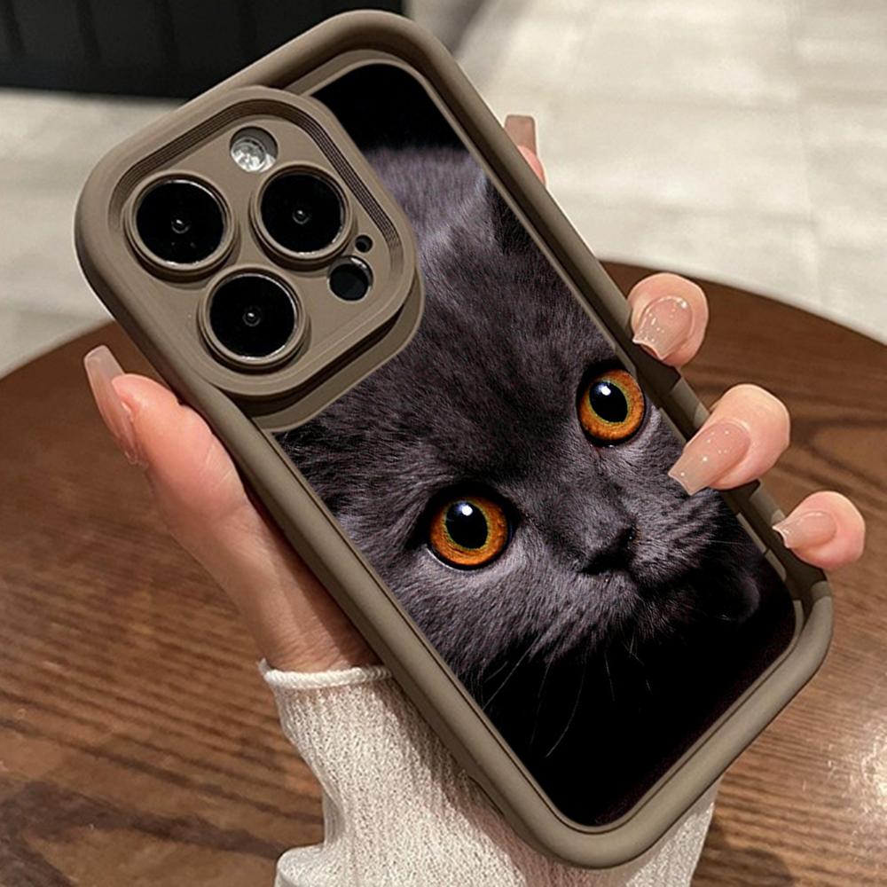 LZ3 Black Cat Green Eyes Silicone Phone Case for Xiaomi 11 Lite 5G 14T Redmi 14C 13C A3 Note 12 11 9 10 13 Pro Plus Shockproof Back Cover