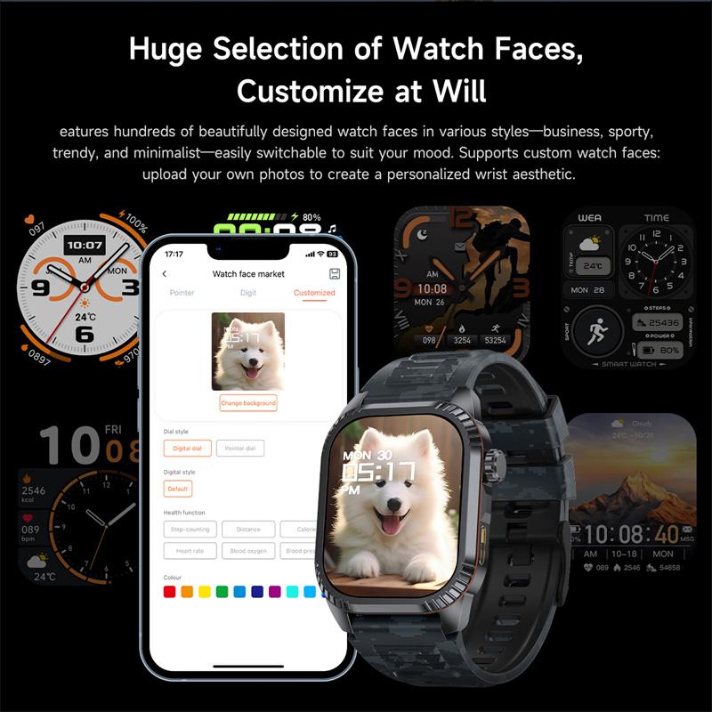 Military Grade Outdoor GPS Smart Watches Men Compass Heart Rate BT Call LED Flashlight IP68 Waterproof Swim Smartwatch New
