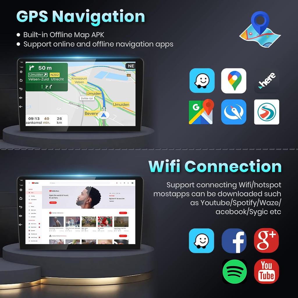 Car Stereo for Honda Fit 2008-2013 with CarPlay, Android Auto, GPS, WiFi, Bluetooth, Backup Camera, 2G+32G
