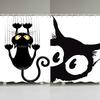 Cartoon Small Black Cat Bath Print Waterproof Bath Curtain