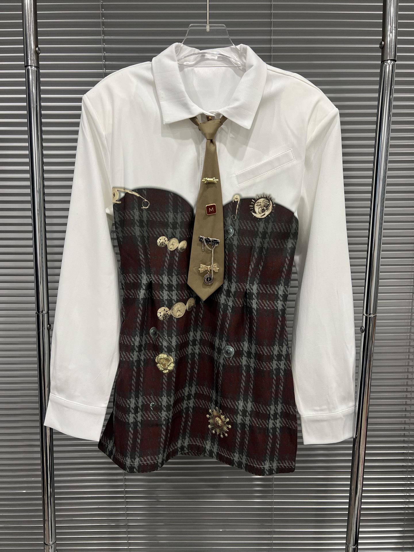 Spring 2026 Korean-American Collared Tie Dress: Sweet & Spicy Small