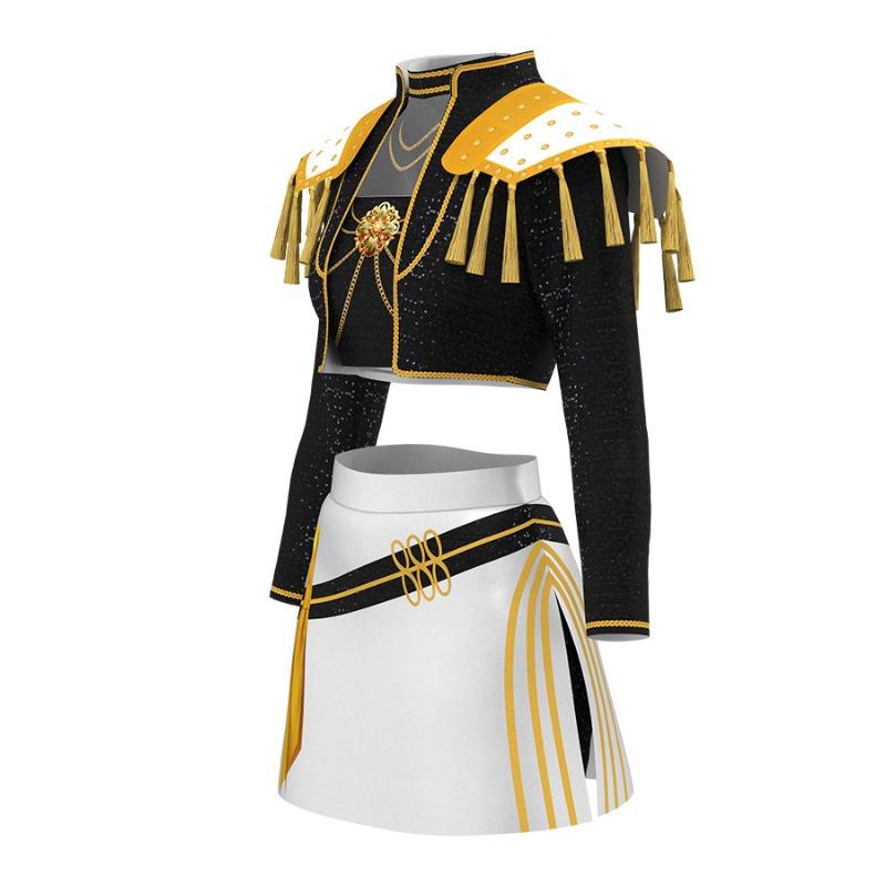 Girls POP Singer Rumi Stage Performance Printing Outfit Halloween Cosplay Costume for Carnival Party Pretend Game Role Playing Dress Up Suit