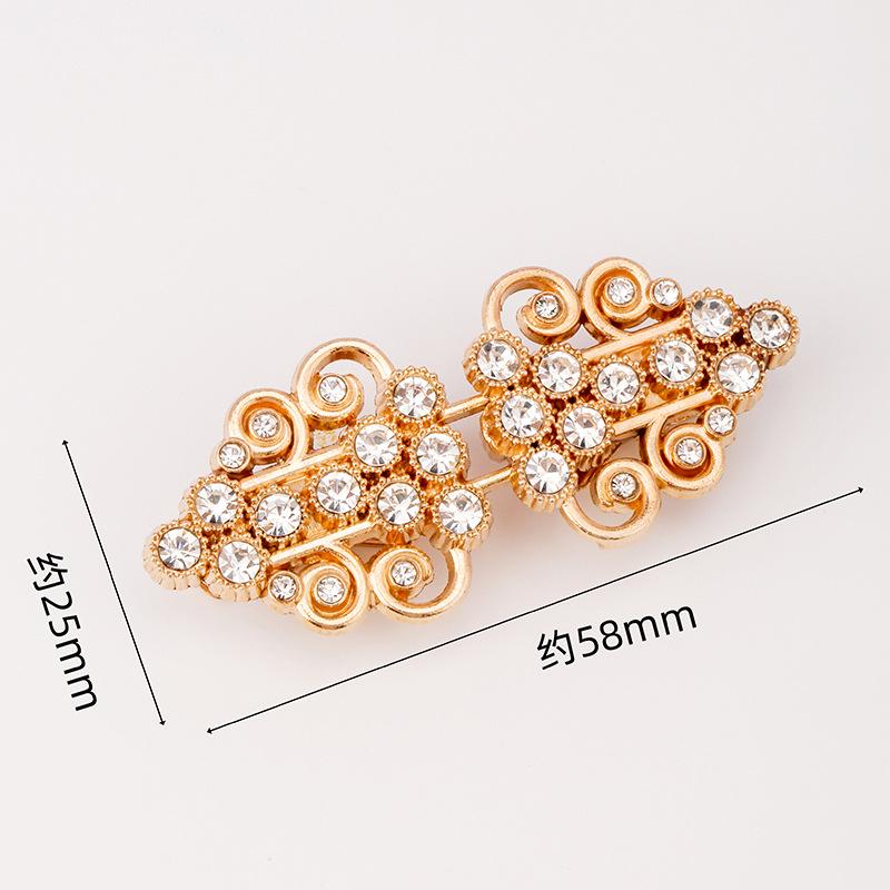 Hollow Metal Clasp for Qipao/Hanfu Collar, Frog Button for Coats & Scarves