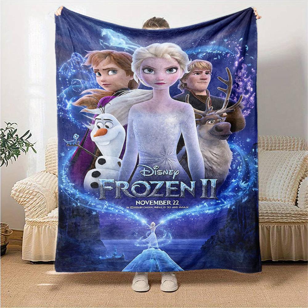 1 szt. Frozen II Miękki flanelowy koc na każdą porę roku do domu, biura, na zewnątrzWytrzymały komfort Miękki ciepły koc do domu
