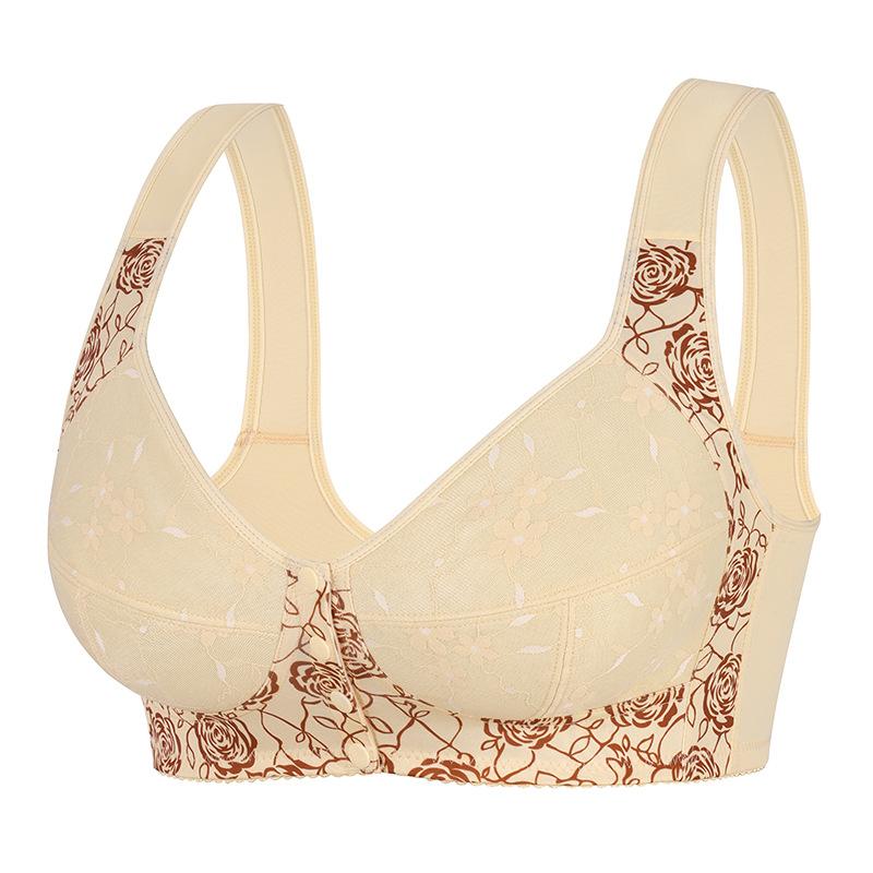 0XL-5XL Vorderverschluss Bügelloser Westenstil Bedruckte Spitze Übergröße Unterwäsche