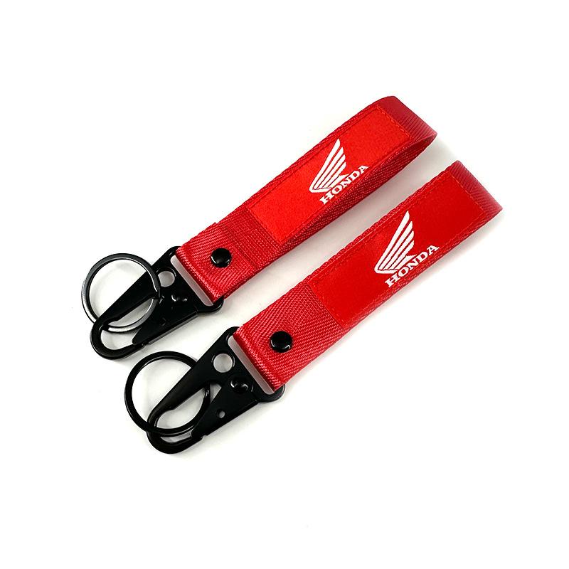 Embroidery Motorcycle Keychain Keyring Pendant Lanyard Men Gifts Accessories For Honda CB400 SH3O0 NC75O CB650 FCBF CBR25ORR CRF