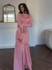 Women's Elegant Slim Fit Long Dress - 2025 European & American Style with Soft Long Sleeves