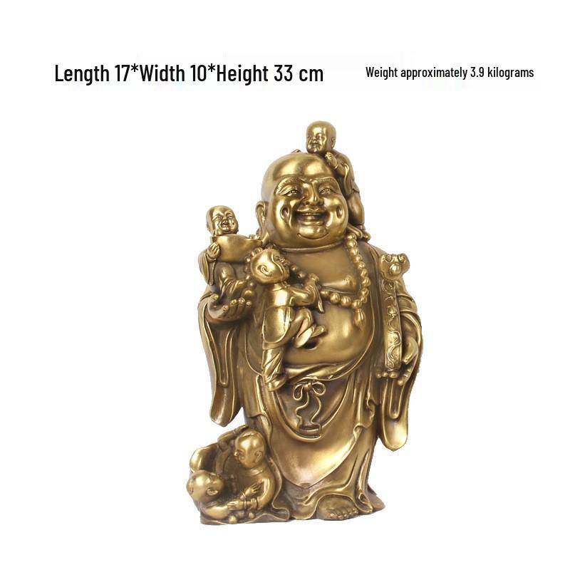 Медные ornaments Пять смеющихся Будд