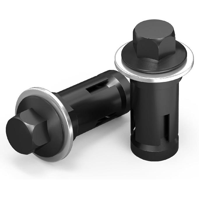 NICECNC Black Rock Slider Mounting Hardware Bolt Screw Nut 6PCS Rock Slider Screws Mounting Kit Compatible with Polaris RZR 1000 XP 1000 2015 2016