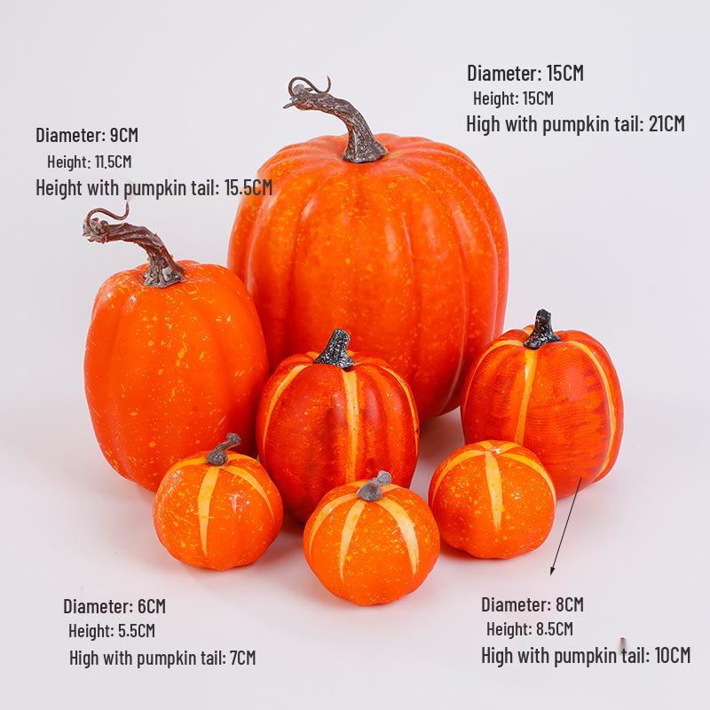 White and Yellow Pumpkin Model for Halloween and Christmas Decoration Wreaths