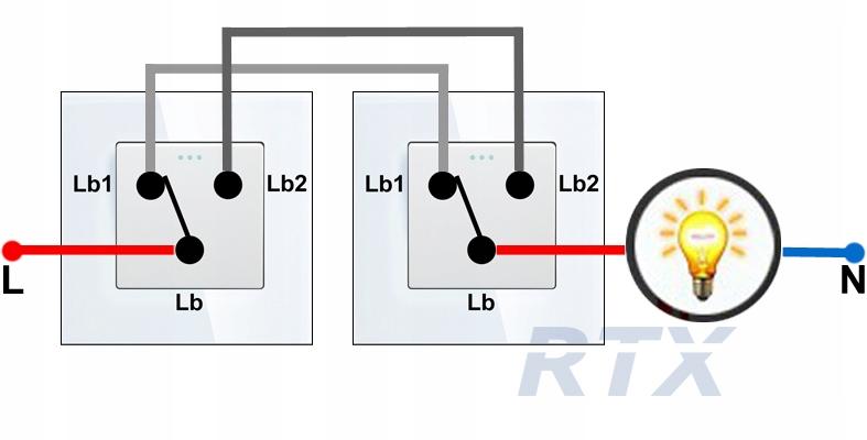 Staircase light switch 1P mechanical insert white RTX SH