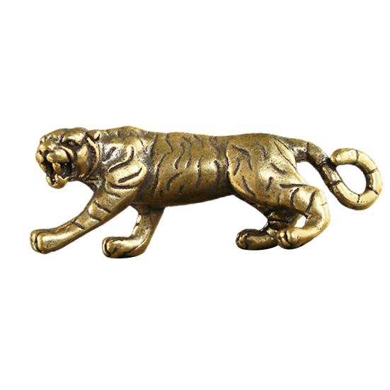 

Ретро из чистой латуни, твердый винтажный брелок в форме тигра, кулон, сувенирный аксессуар