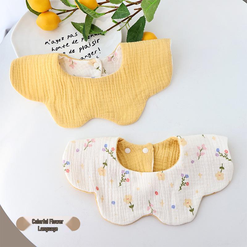 Klasse A Baumwoll-Lätzchen mit Blütenblatt-Design: Sechslagige Gaze, Spucktuch, Doppelseitiges Design.