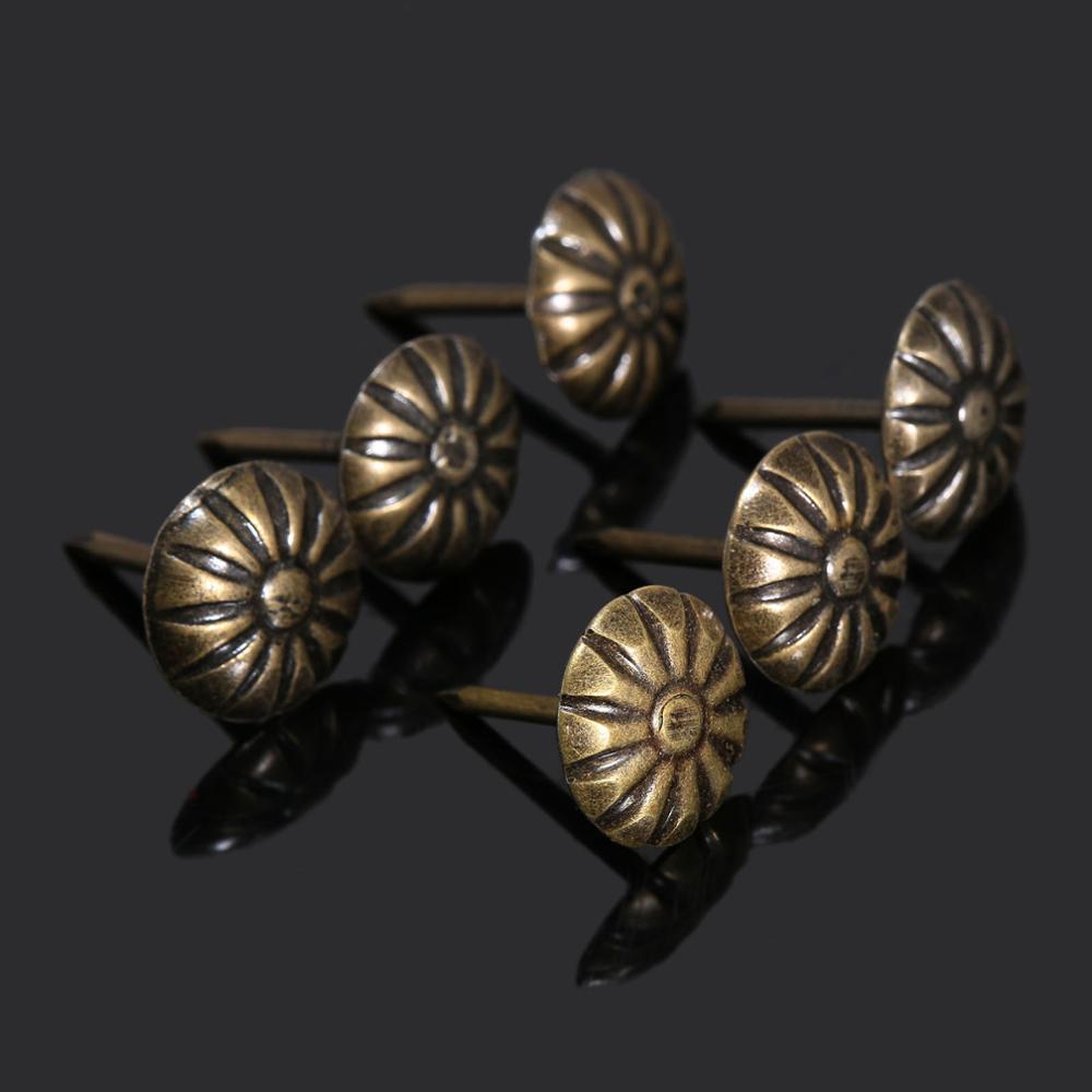 

100 Pcs Red/Green Bronze tachas Upholstery Nails Jewelry Gift Case Box Door Sofa Furniture Decorative Tack Stud Pushpin 11x17mm