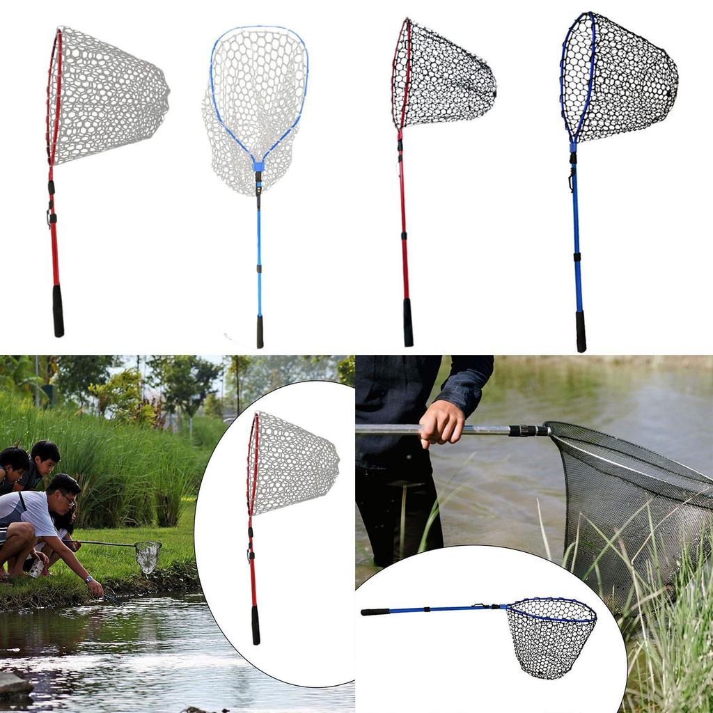 Fish Releasing Net Fish Catching Net Foldable Quick Dry Long Handle Fishing Net