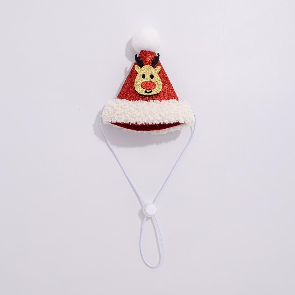 New Christmas Cat Hat Red Autumn Winter Xmas Cat Custom Cute Cartoon Decorative Pets Dress Up Supplies for Dogs