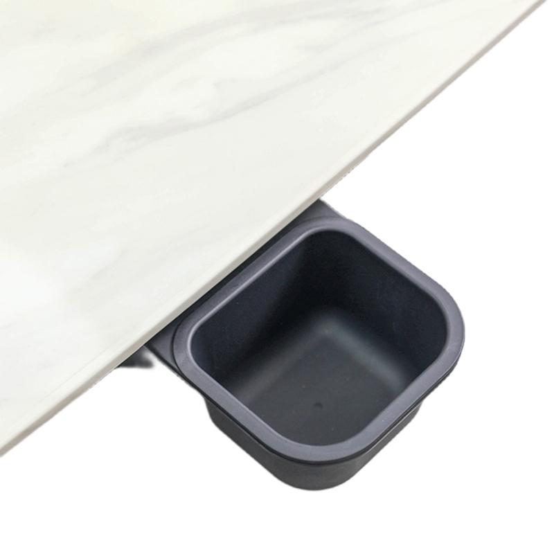 Black Rotating Desktop Waste Bin Feature Simple Open Close Mechanism Desk Waste Bin For Kitchen And Desk Organization