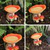 Hedgehog mushroom bird feeder, resin, realistic mushroom hedgehog feeding trough, outdoor, garden courtyard, lawn decoration